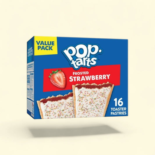 Pop-Tarts Frosted Strawberry Toaster Pastries, 27 oz, 16 count — authentic US product shipped worldwide by Treatspree