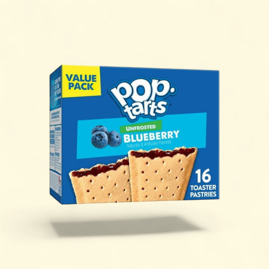 Pop-Tarts Unfrosted Blueberry Toaster Pastries, 27 oz (16 Count) — authentic US product shipped worldwide by Treatspree
