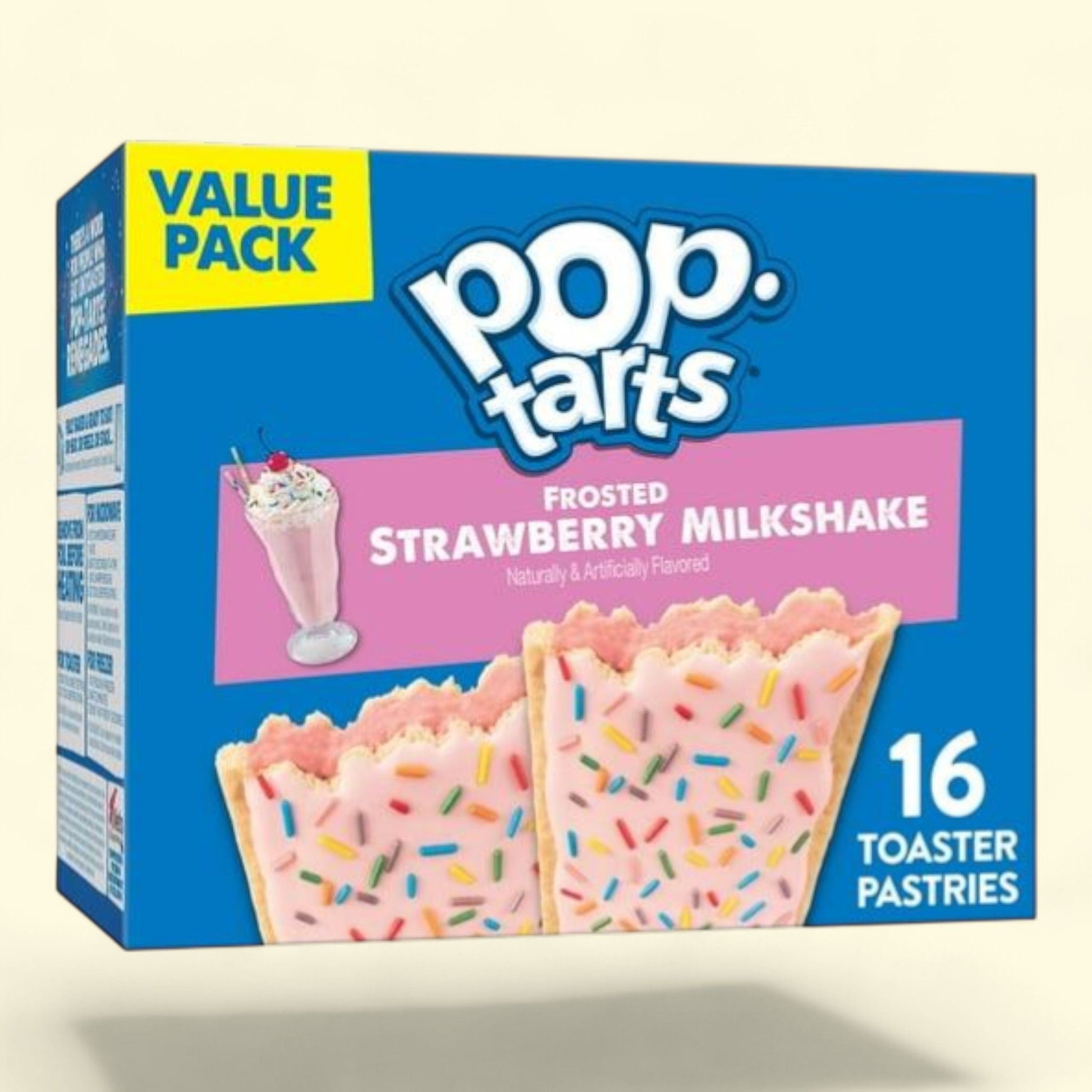 Pop-Tarts Frosted Strawberry Milkshake Toaster Pastries, 27 oz (16 Count)