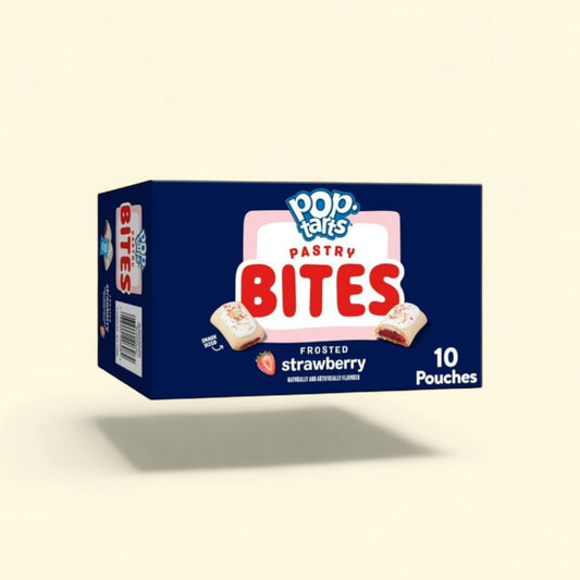 Pop-Tarts Frosted Strawberry Baked Pastry Bites, 14.1 oz, 10 count — authentic US product shipped worldwide by Treatspree