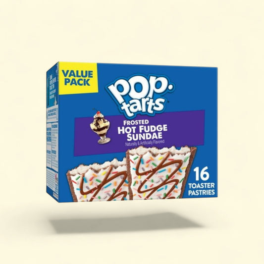 Pop-Tarts Frosted Hot Fudge Sundae Toaster Pastries, 27 oz (16 Count) — authentic US product shipped worldwide by Treatspree