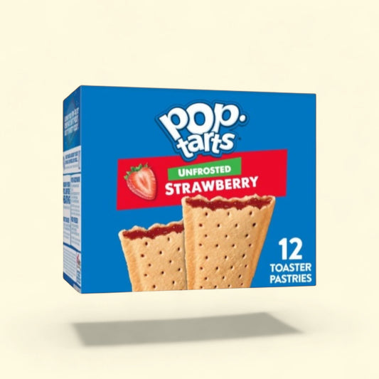Pop-Tarts Unfrosted Strawberry Toaster Pastries, 12 count — authentic US product shipped worldwide by Treatspree