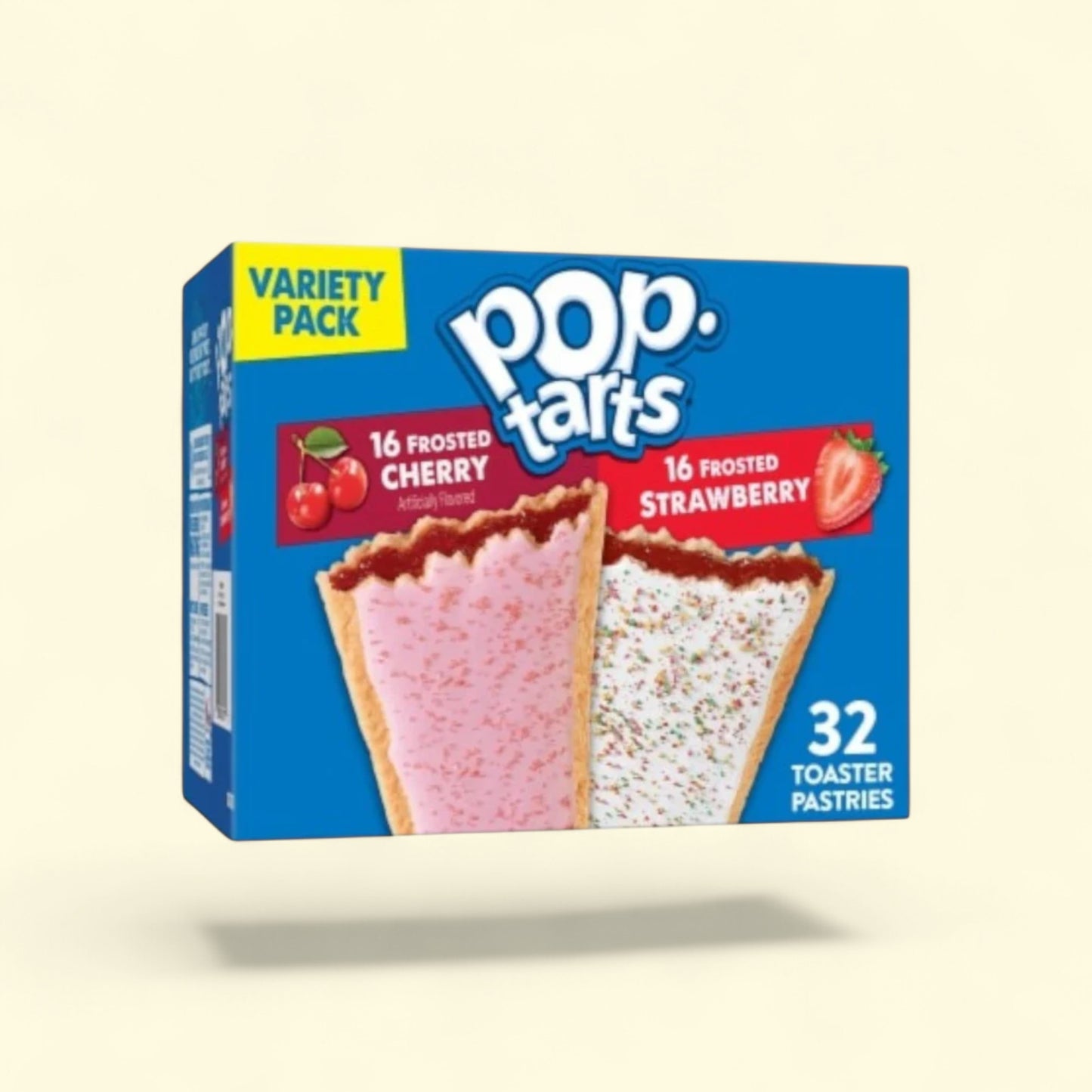 Box of Pop-Tarts Variety Pack on a beige background