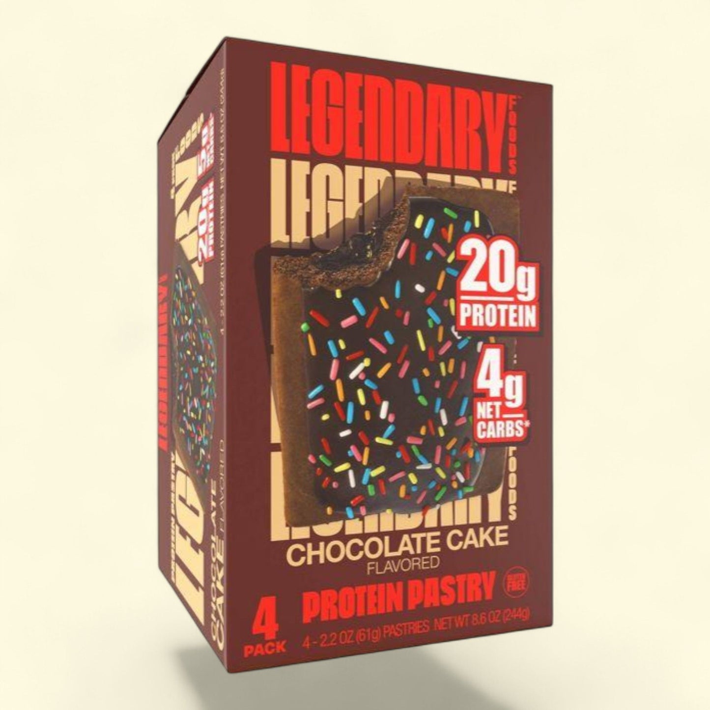 Legendary Foods Protein Pastry, Chocolate Cake, 8.6oz/4ct