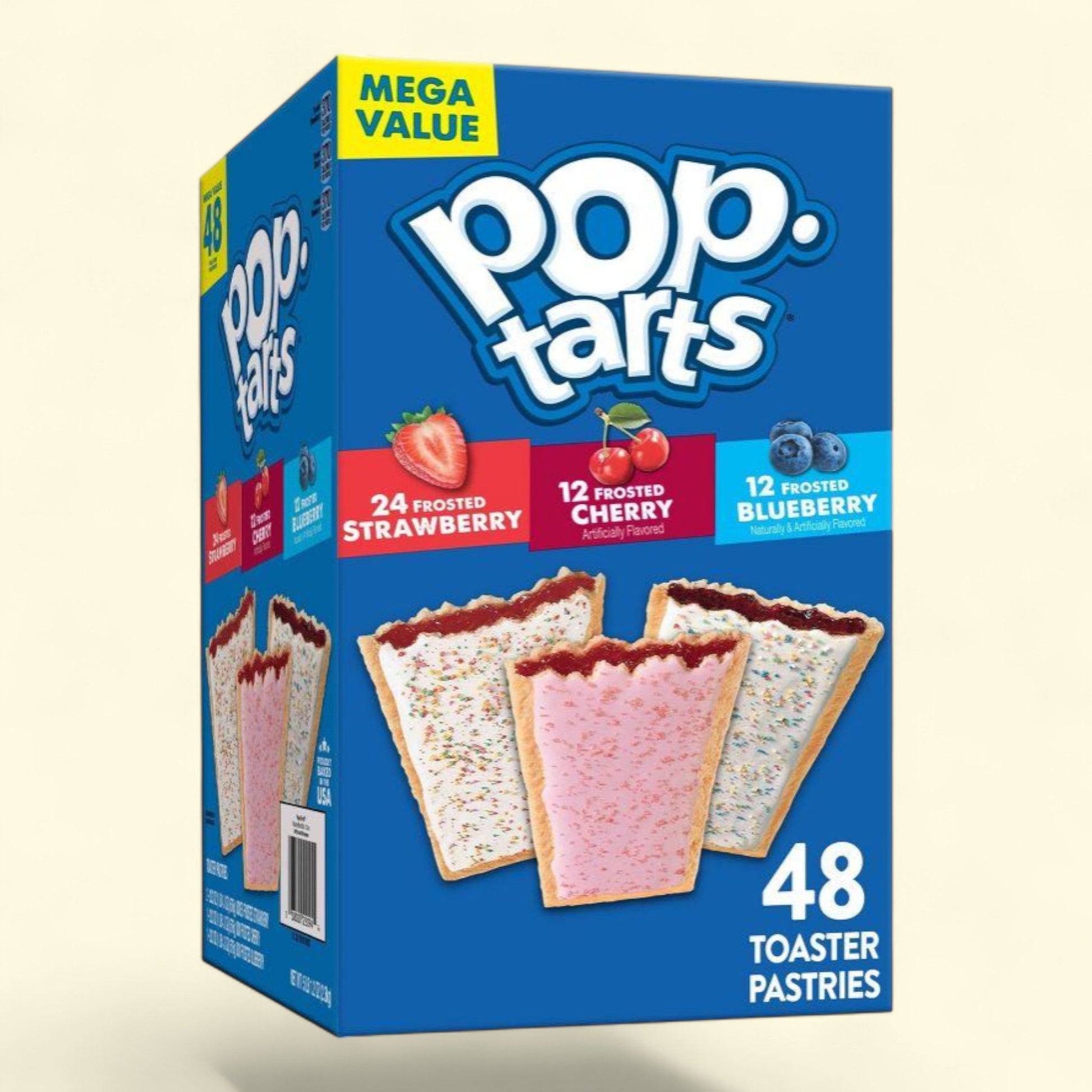 Pop-Tarts Toaster Pastries, Strawberry, Cherry and Blueberry - 81.2oz/48ct