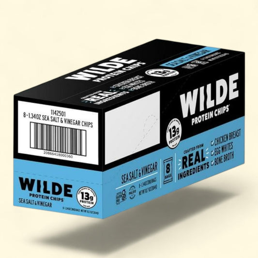 WILDE Sea Salt & Vinegar Protein Chips, 13g, 8 pk.