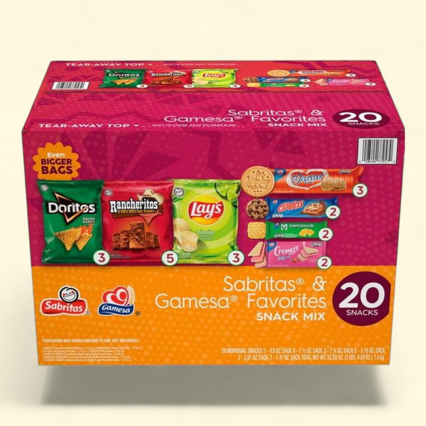 Sabritas Gamesa Favorites Variety Pack Snacks, 20 ct. — authentic US product shipped worldwide by Treatspree