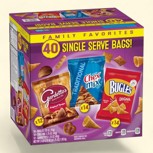 Bugles, Chex Mix & Gardetto Variety Pack Snacks, 40 pk.