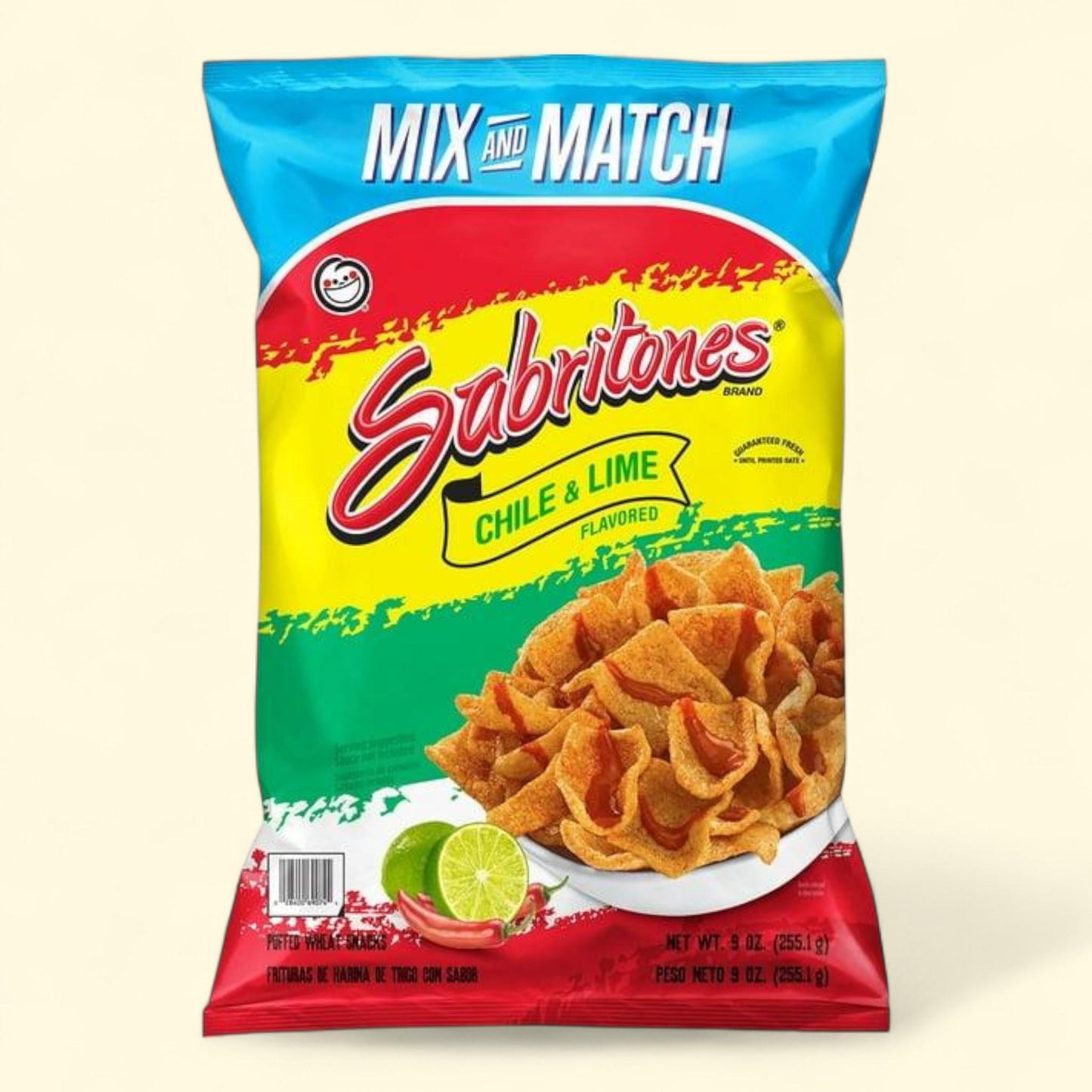 Sabritones Chile & Lime Puffed Wheat Snacks, 9 oz.
