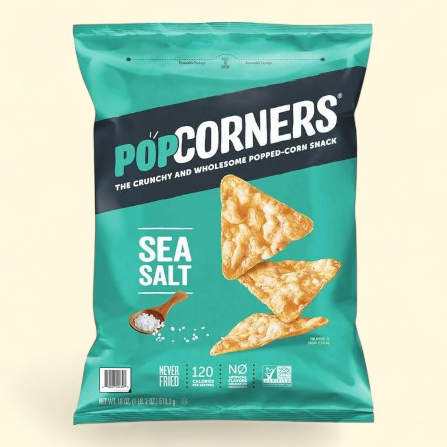 PopCorners Sea Salt Whole Grain Snacks, 18 oz.