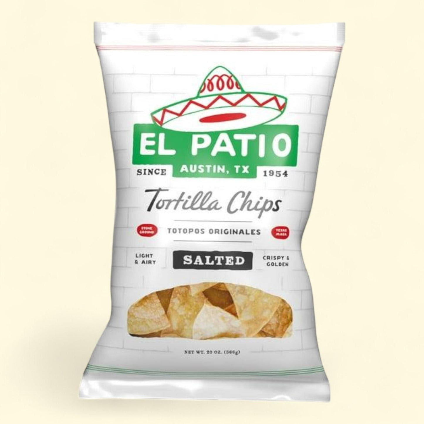 El Patio Salted Tortilla Chips, 20 oz.