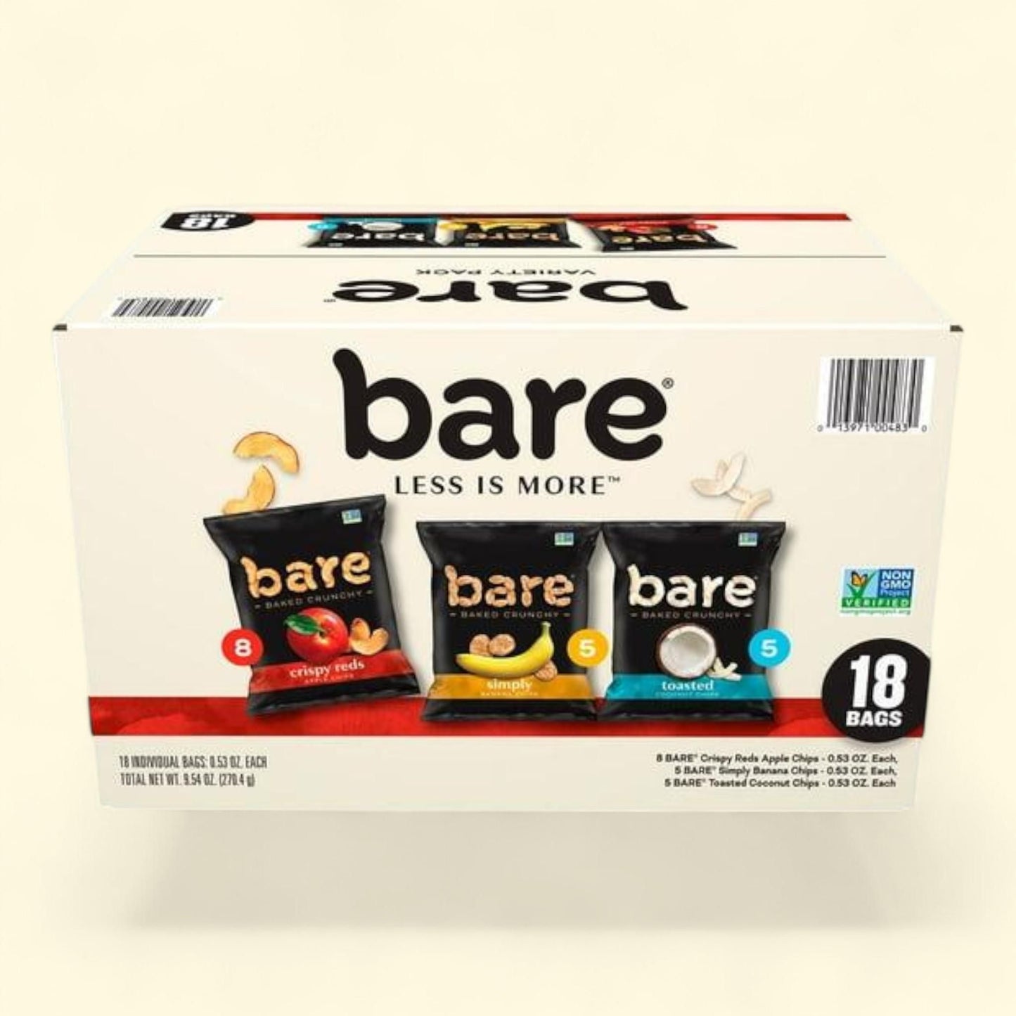 Bare Baked Crunchy Variety Pack Chips, 0.53 oz., 18 pk.