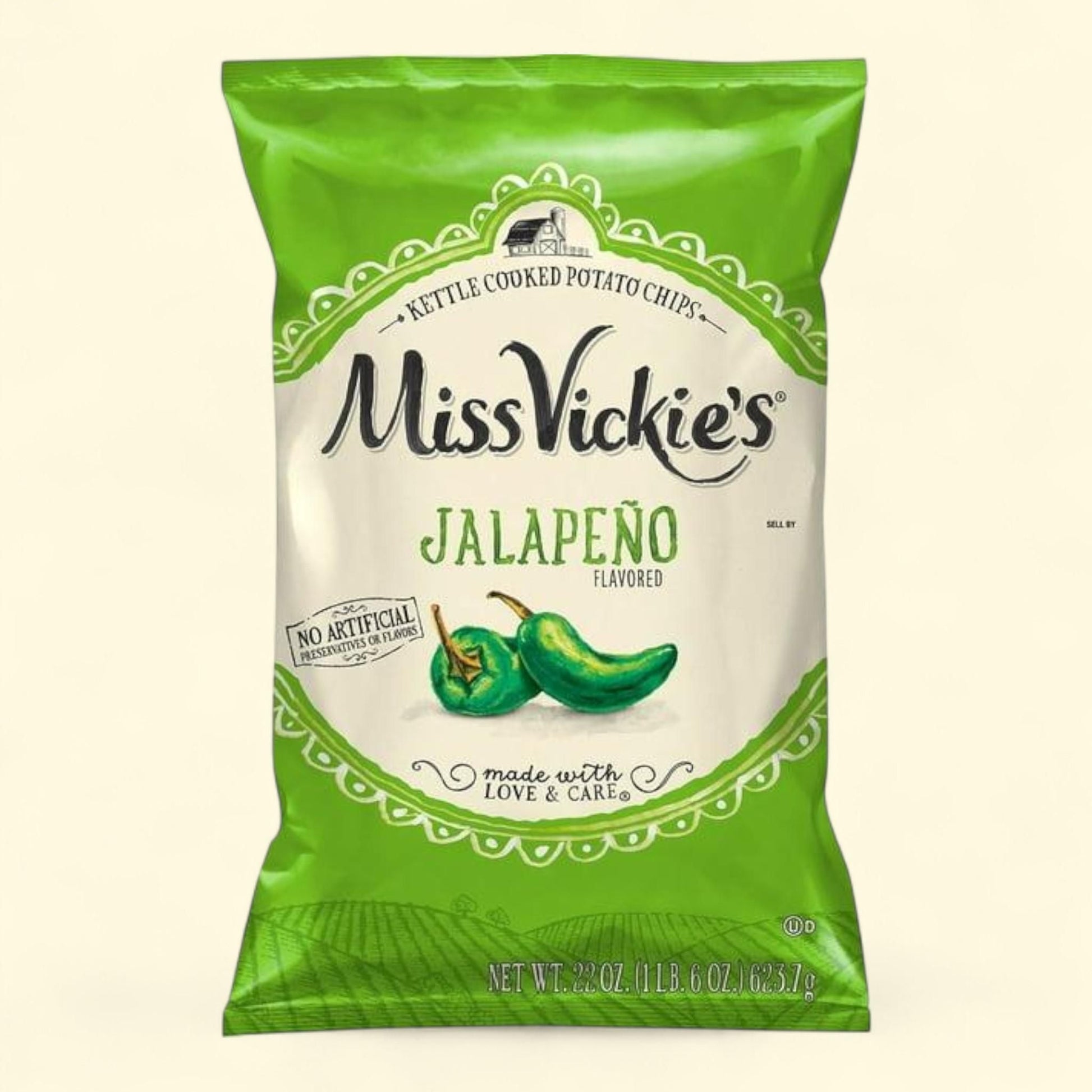 Miss Vickie's Jalapeno Kettle Cooked Potato Chips, 22 oz