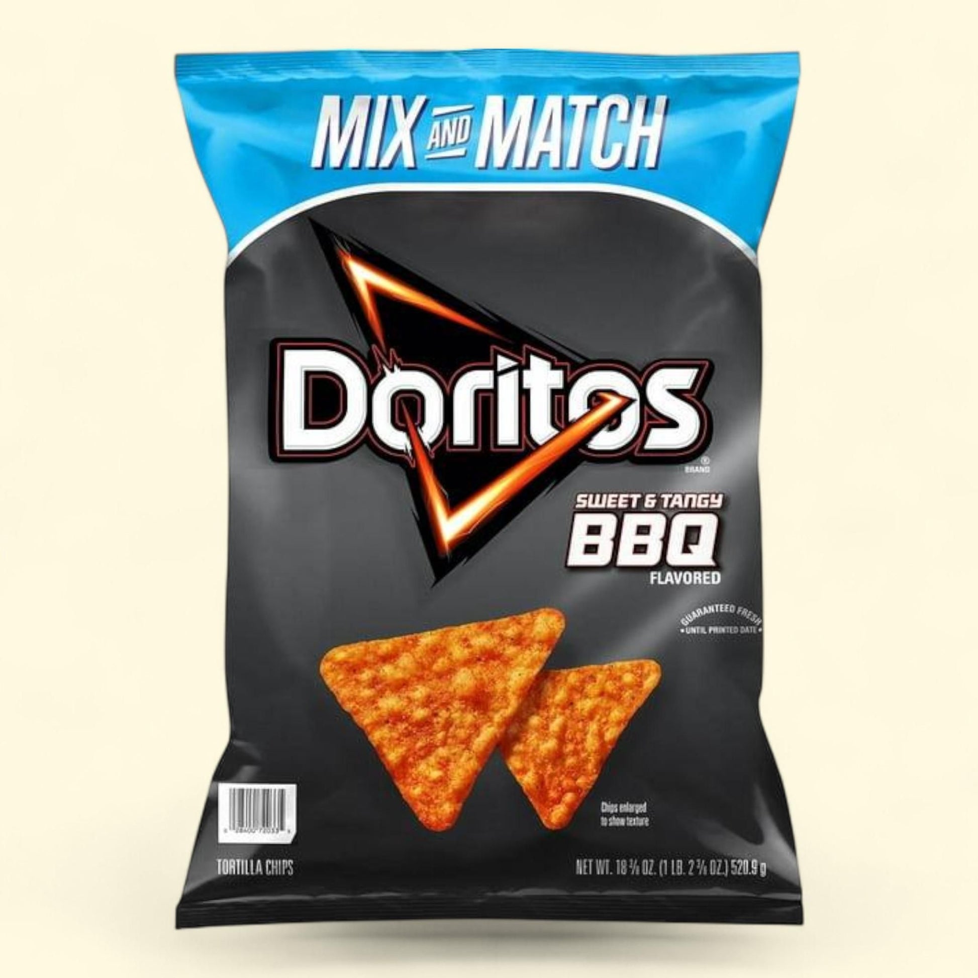 Doritos Tortilla Chips, Sweet & Tangy BBQ Flavored, 18.375 oz. — authentic US product shipped worldwide by Treatspree