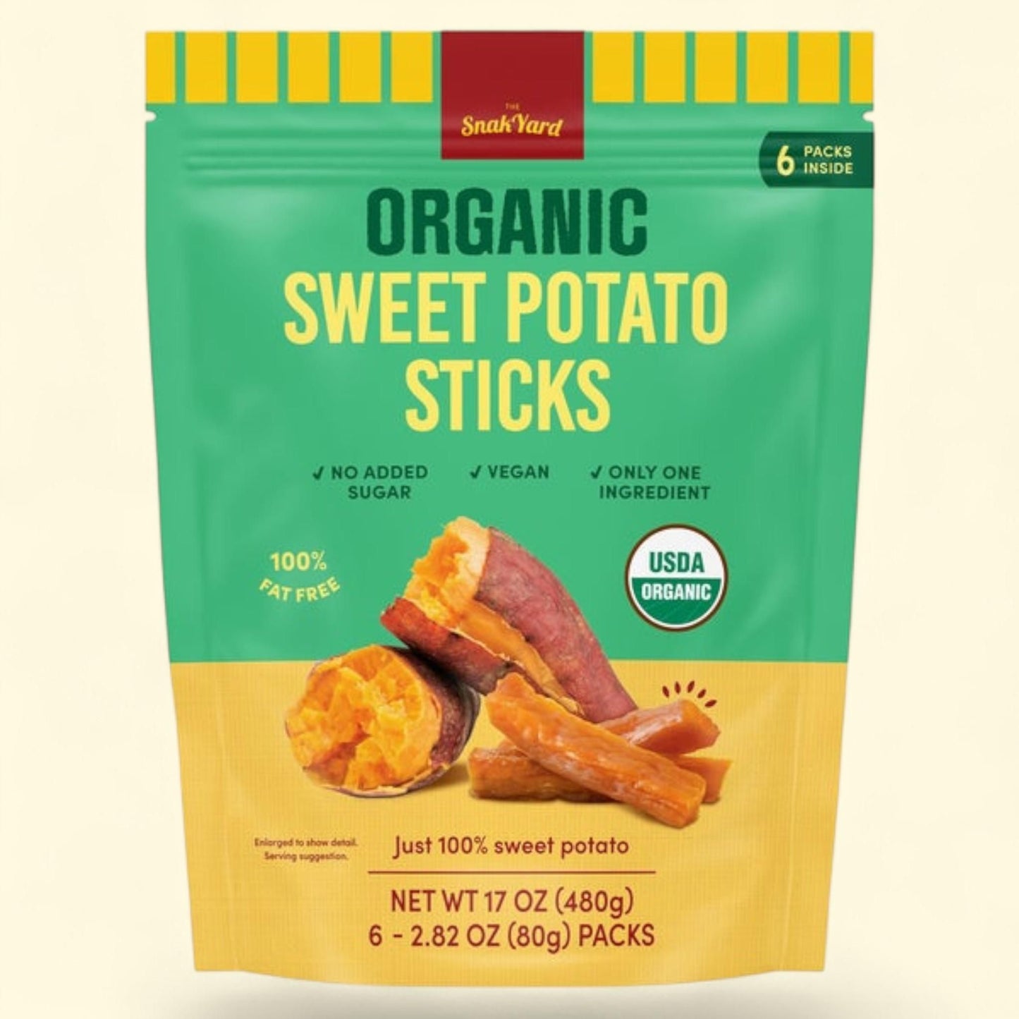 SnakYard Sweet Potato Sticks, 2.82 oz, 6-count