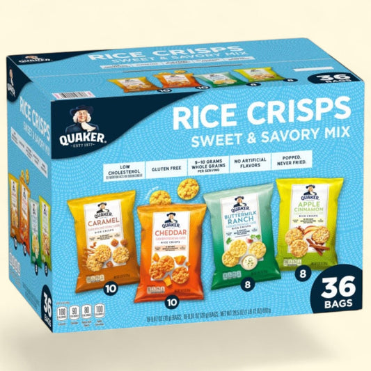 Quaker Rice Crisps, Variety Pack, 36-count
