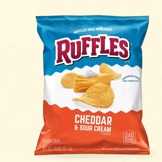 Ruffles Potato Chips, Cheddar & Sour Cream, 1.5 oz, 64-count