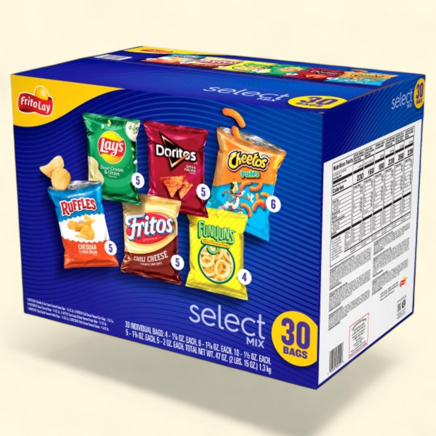 Frito Lay Select Mix, Variety Pack, 30-count — authentic US product shipped worldwide by Treatspree