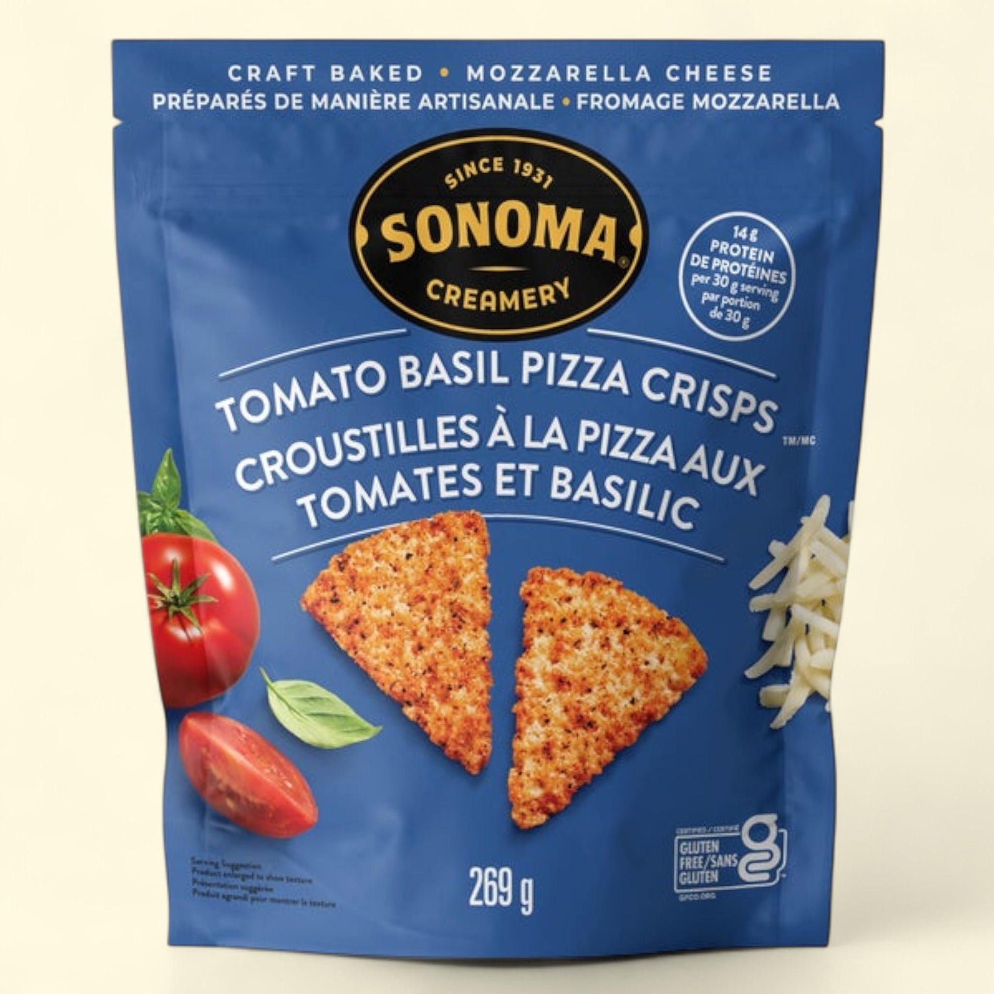 Sonoma Creamery Tomato Basil Pizza Crisps, 9.5 oz — authentic US product shipped worldwide by Treatspree