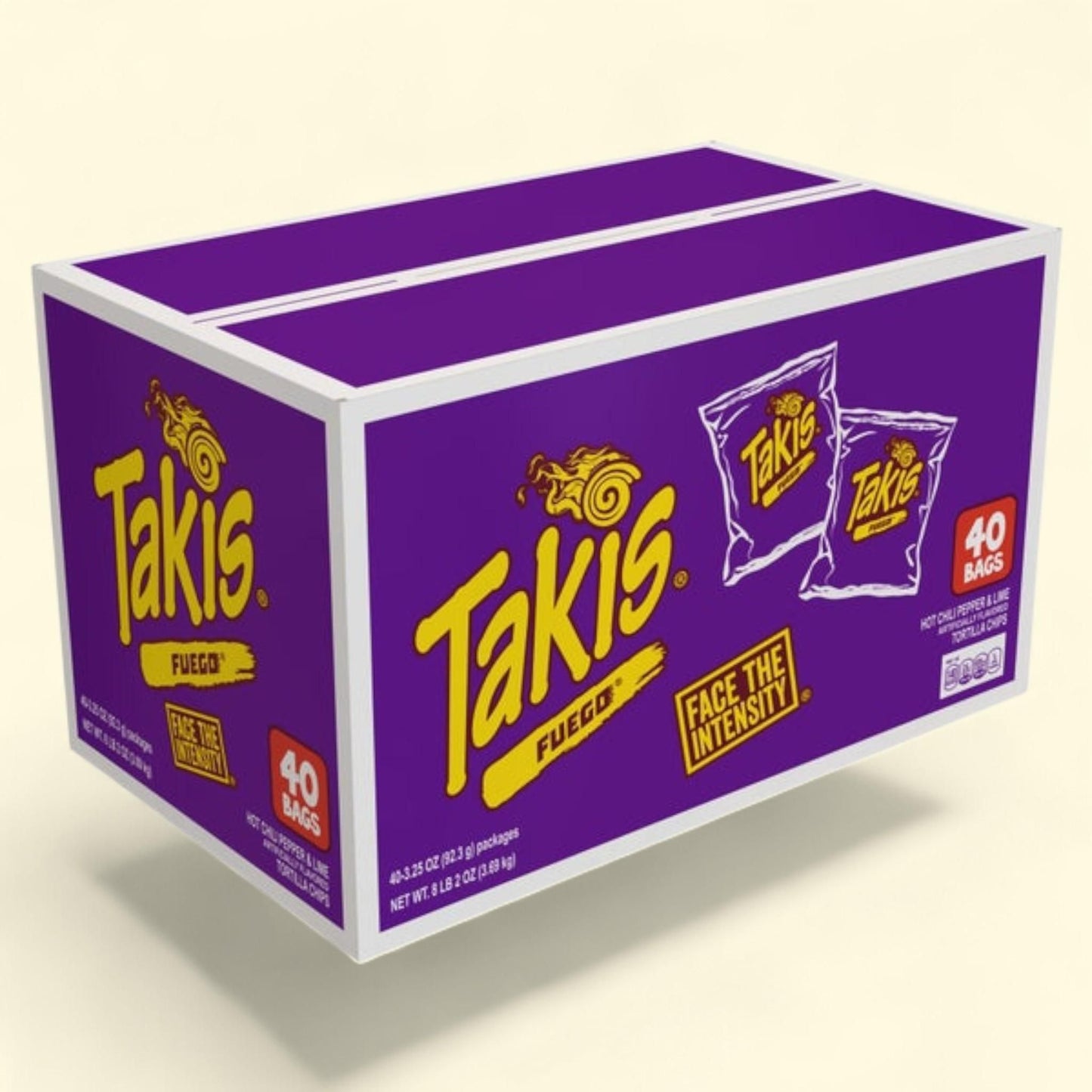 Takis Rolled Tortilla Chips, Fuego, 3.25 oz, 40-count