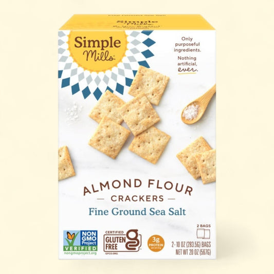 Simple Mills Almond Flour Sea Salt Crackers, 10 oz, 2-count