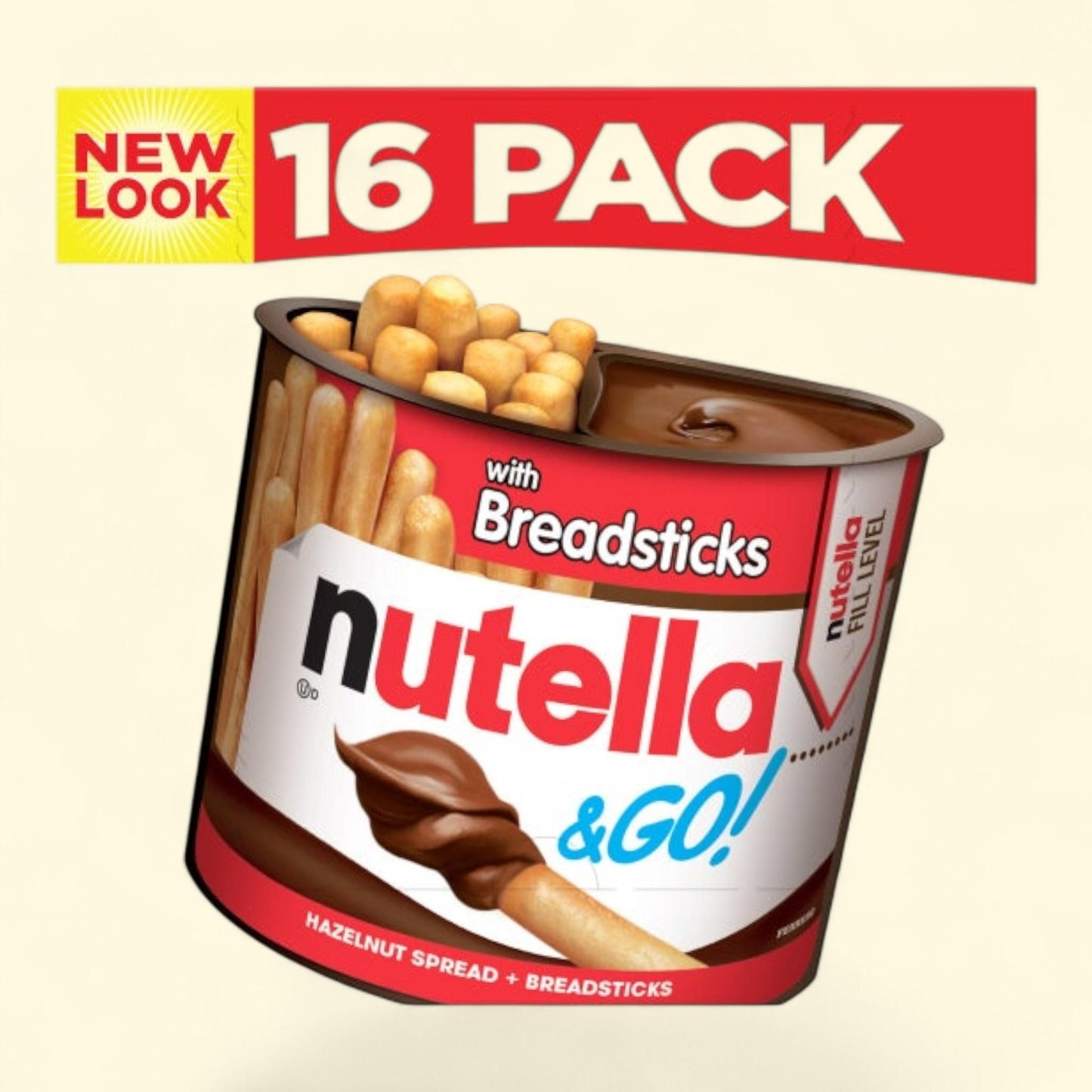 Nutella & GO!, Hazelnut and Cocoa Spread With Breadsticks, 1.8 oz, 16 Pack