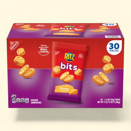 RITZ Bits Cracker Sandwiches, Cheese, 1.5 oz, 30-count