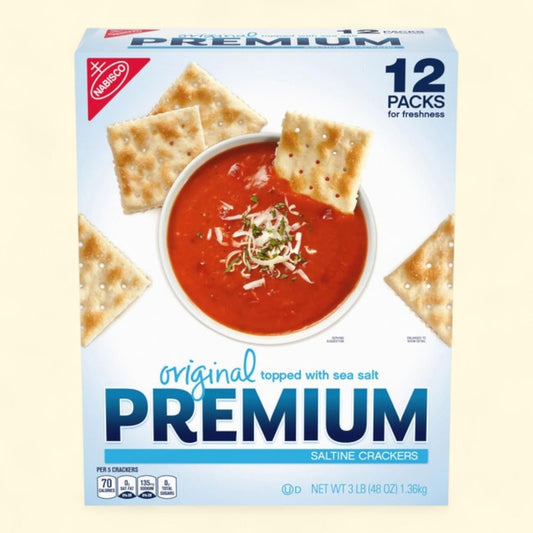 Premium Saltine Crackers, Original, 48 oz, 12-count