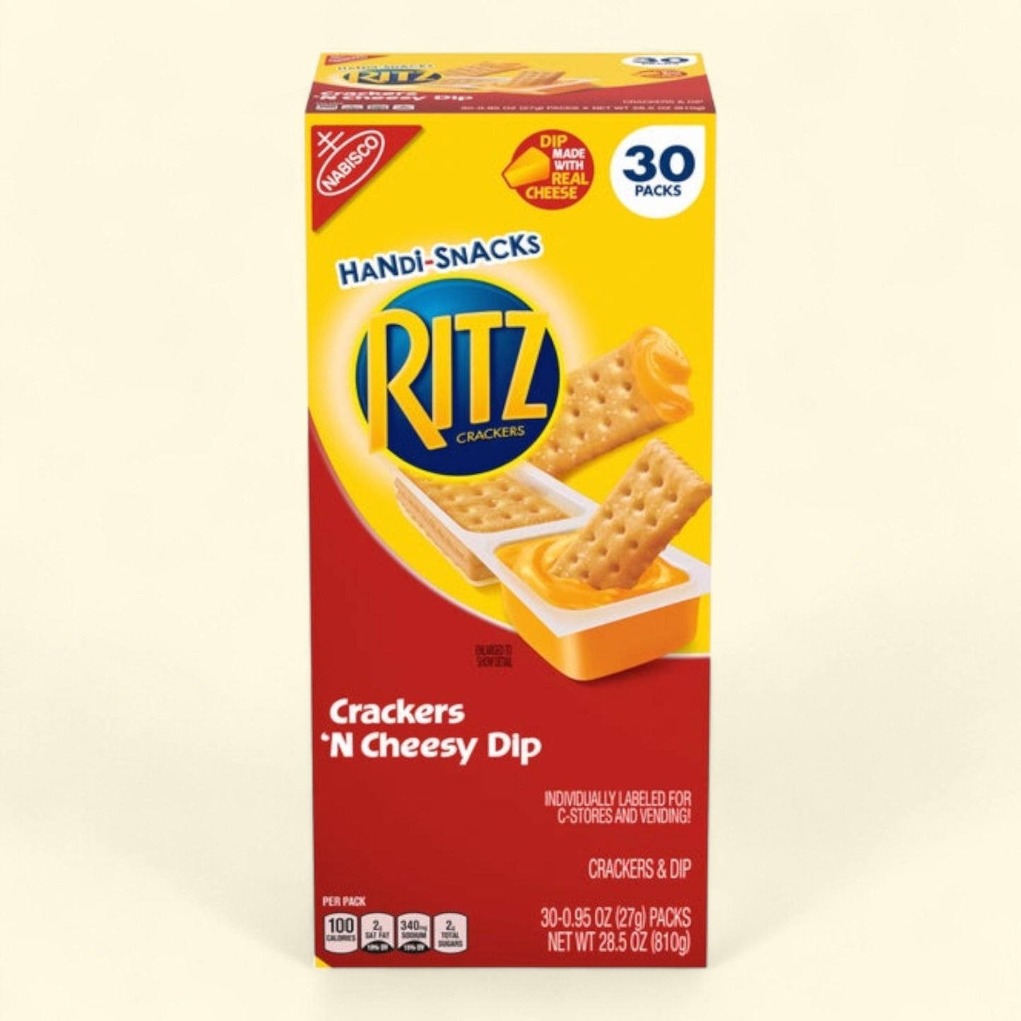 Ritz Crackers Handi-Snacks, Crackers 'N Cheese Dip, 0.95 oz, 30-Count