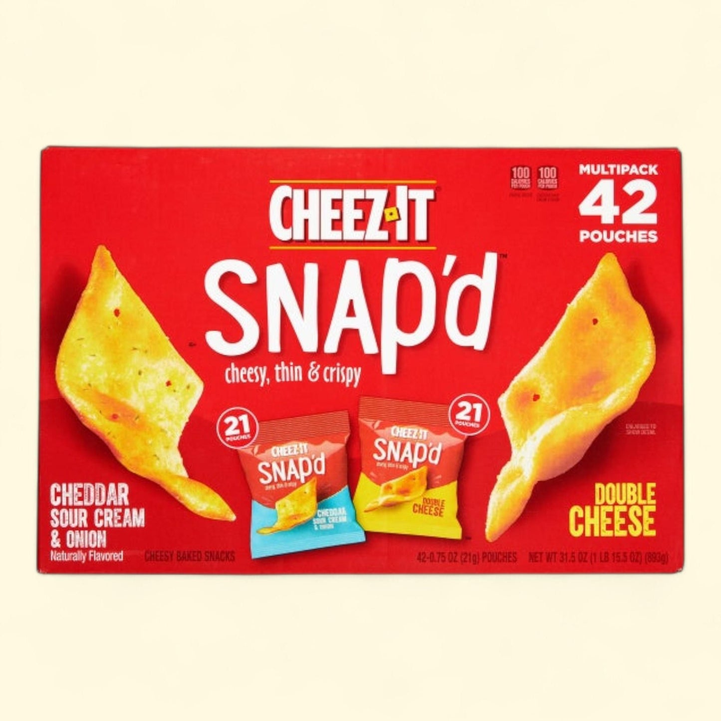 Cheez-It Snap'd Crackers, Variety Pack, 42-count, .75 oz
