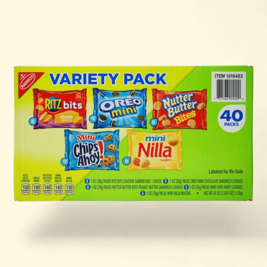 Nabisco Cookies & Crackers Variety Pack, 1 oz, 40-count