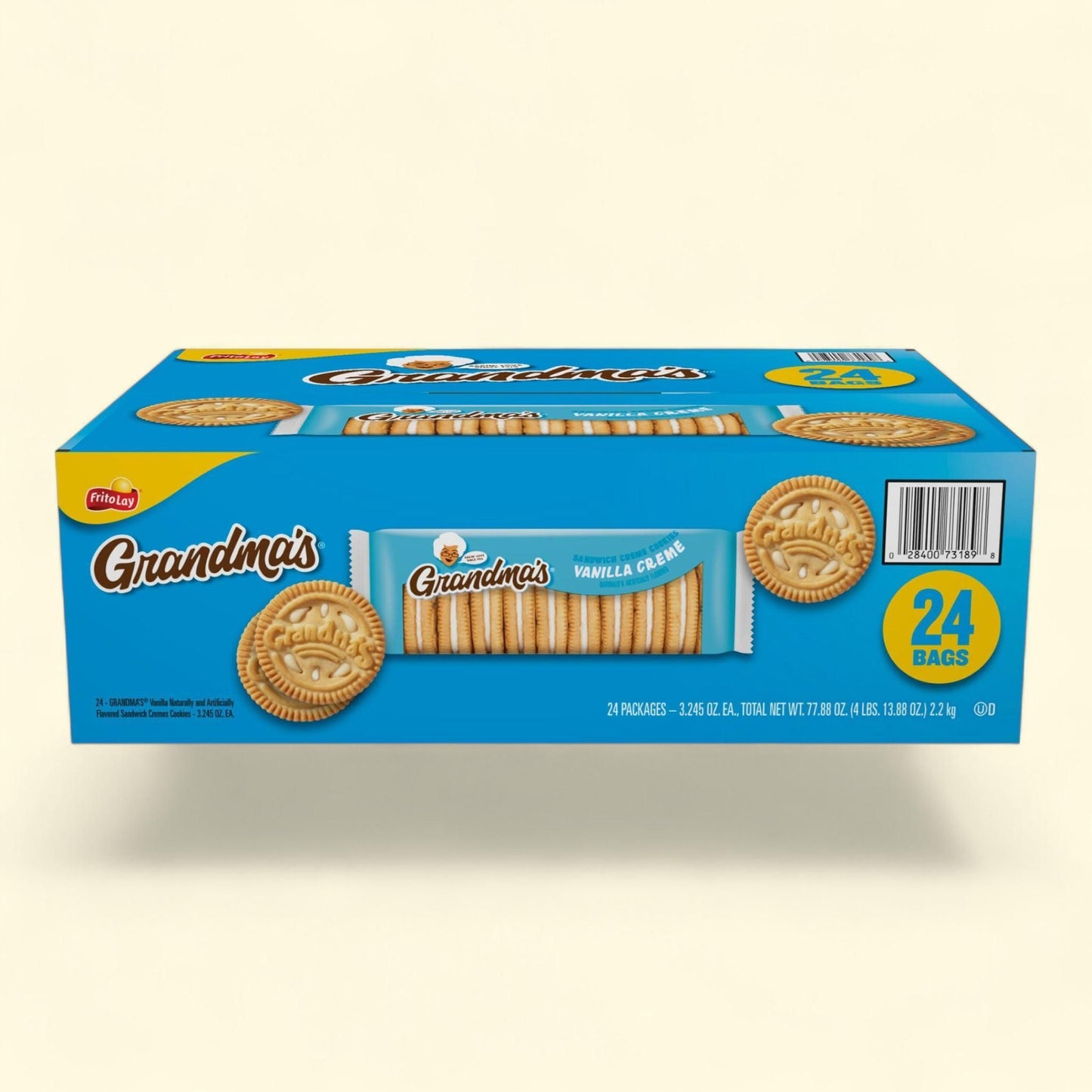 Grandma's Sandwich Creme Cookies, Vanilla, 3.245 oz, 24-Count