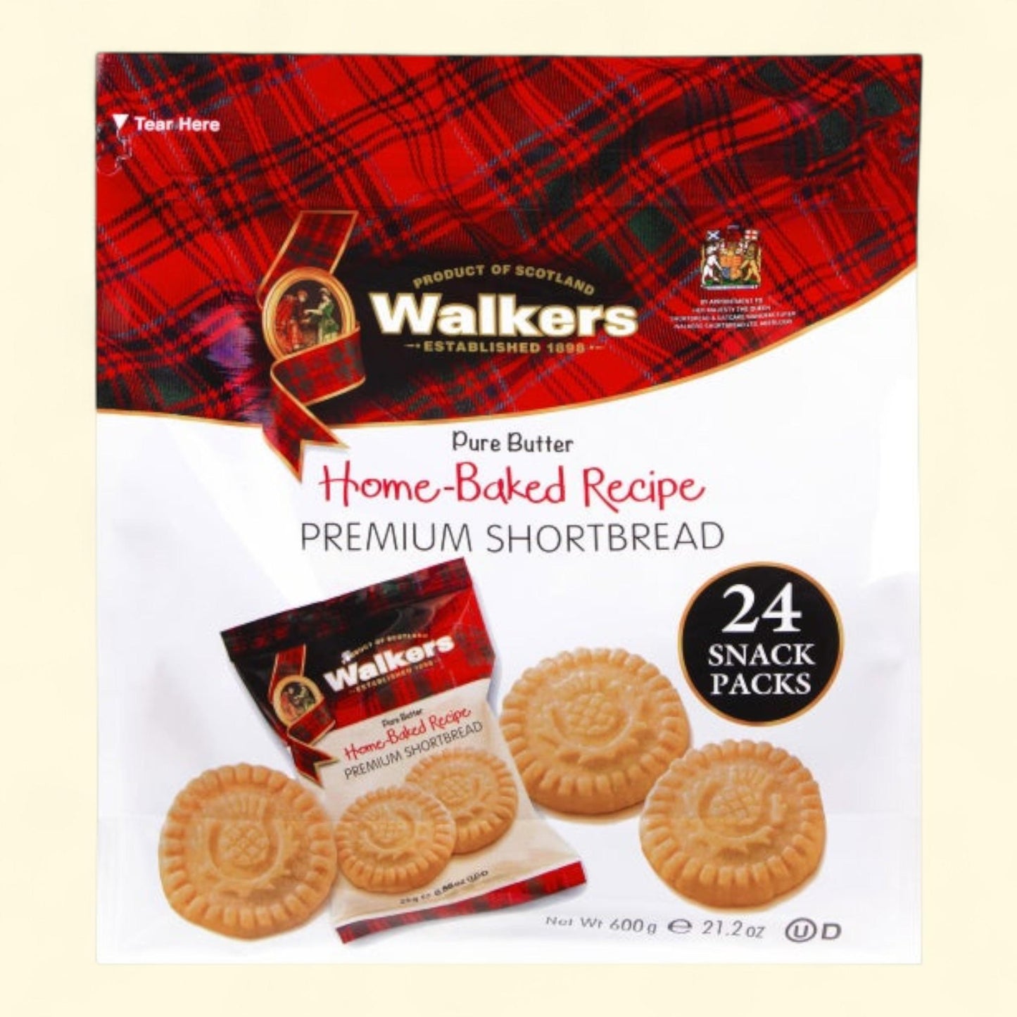 Walkers Pure Butter Shortbread Cookies, 0.89 oz, 24-count — authentic US product shipped worldwide by Treatspree