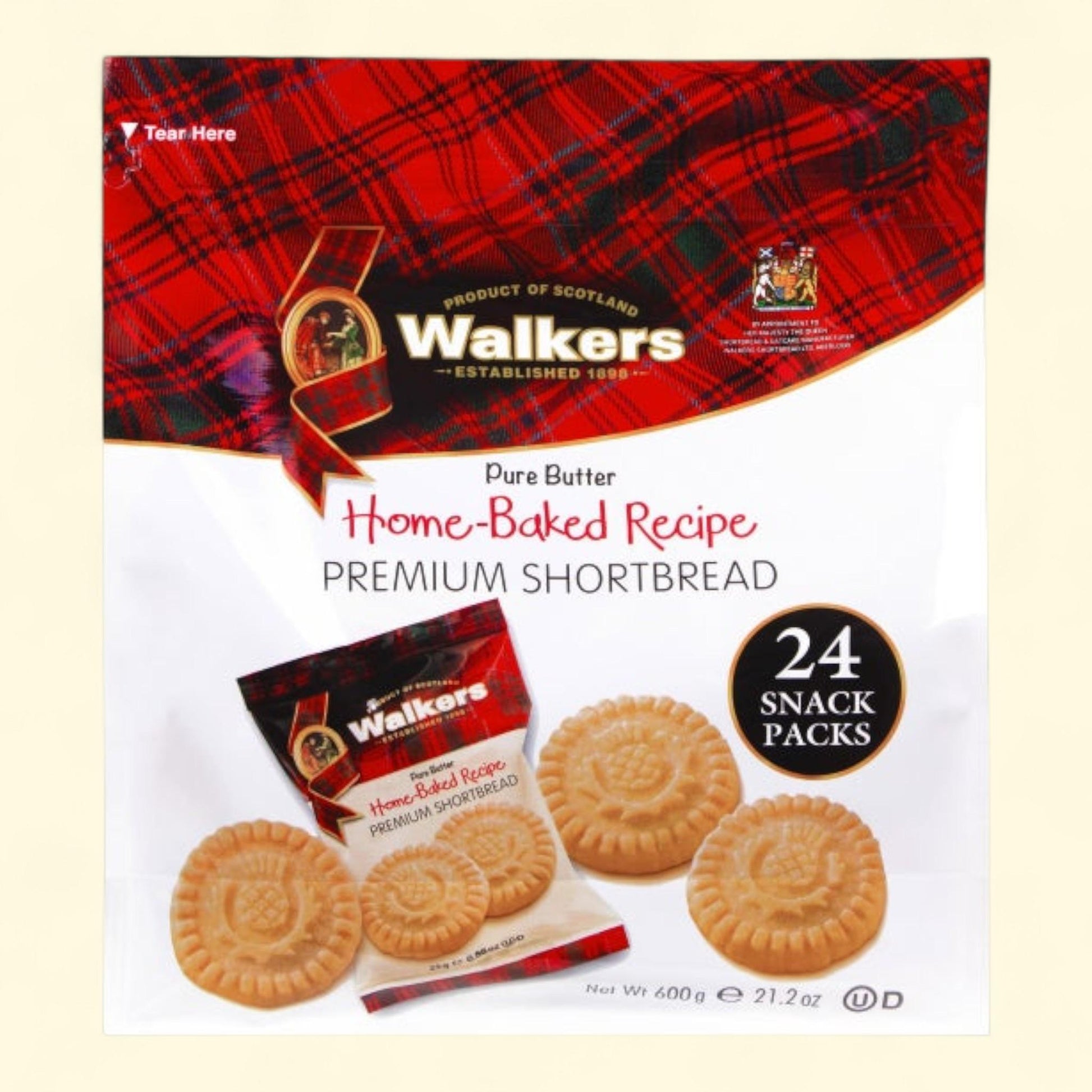 Walkers Pure Butter Shortbread Cookies, 0.89 oz, 24-count — authentic US product shipped worldwide by Treatspree