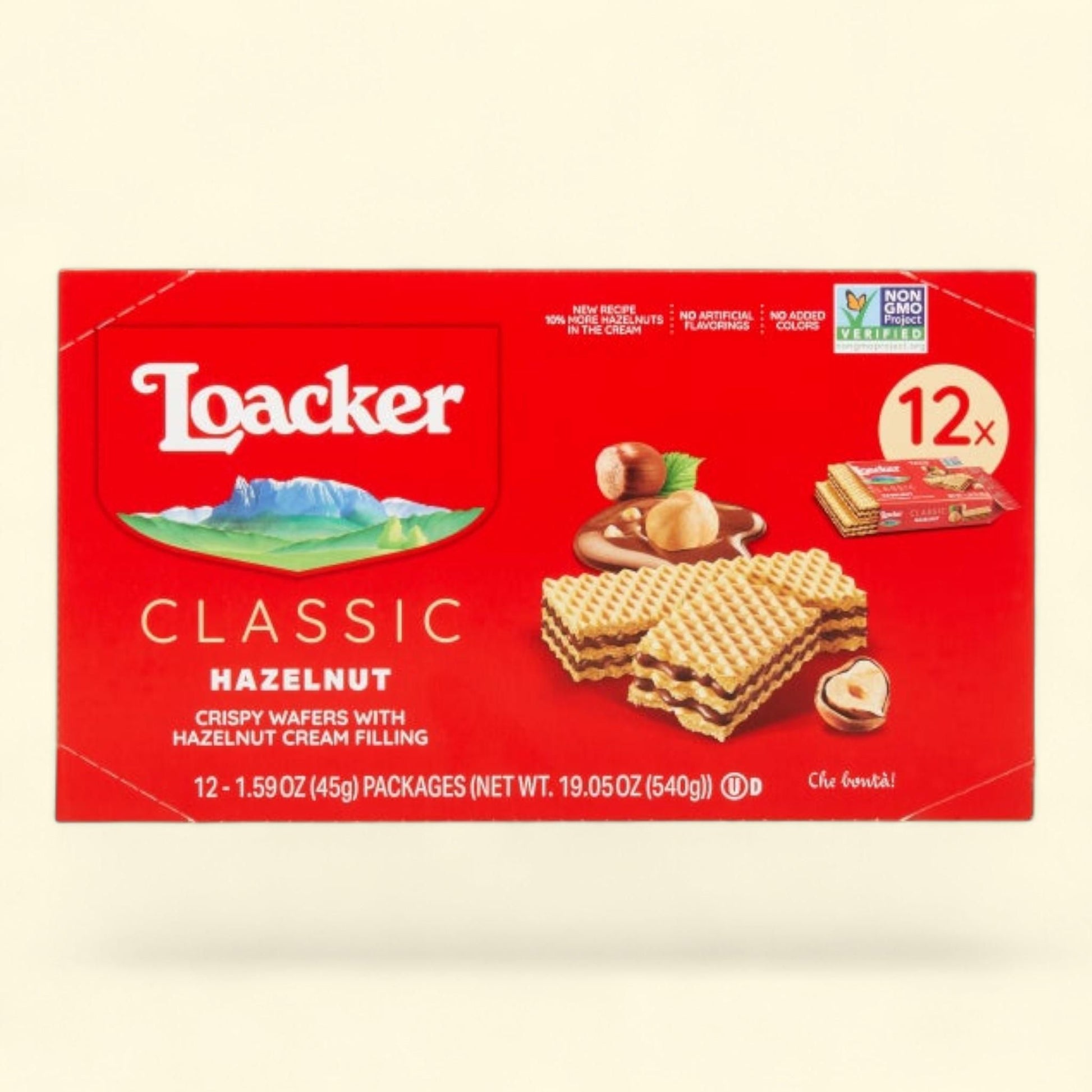 Loacker Crispy Wafers, Hazelnut, 1.59 oz, 12 Count — authentic US product shipped worldwide by Treatspree