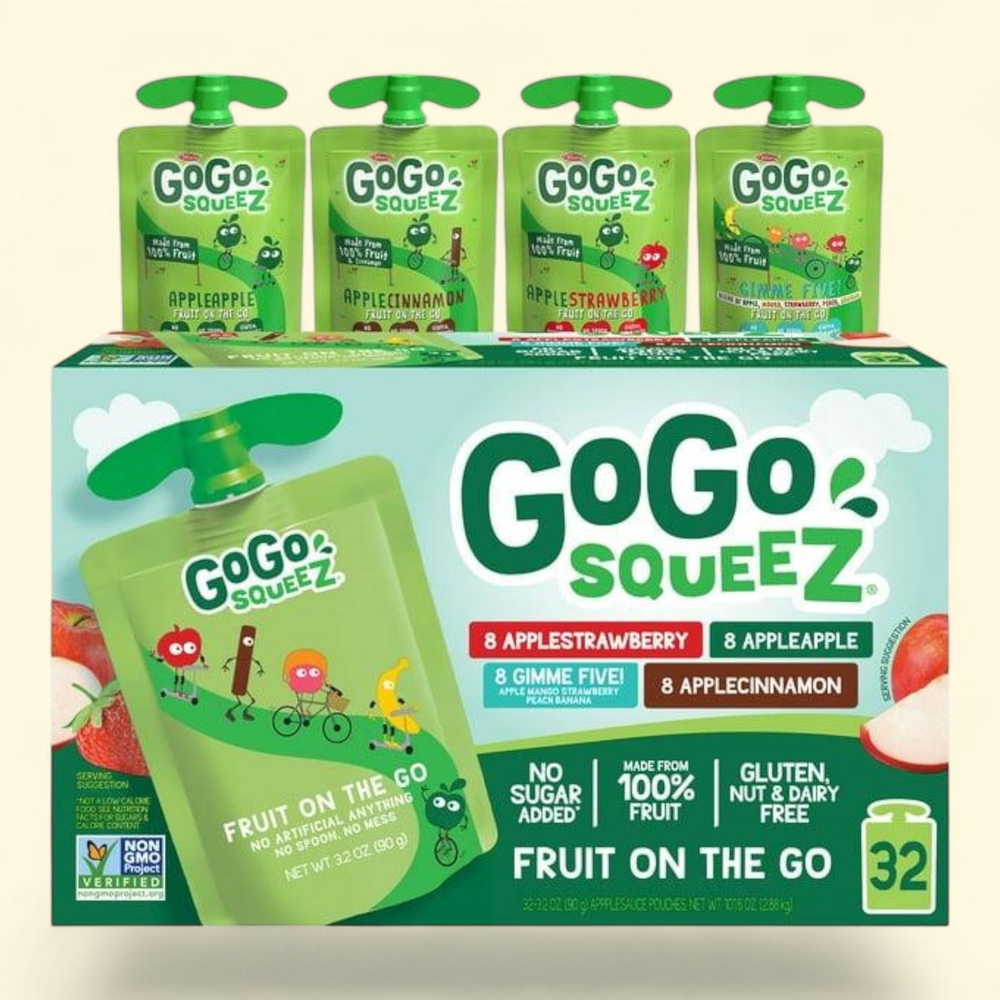 GoGo SqueeZ Applesauce Pouches, 3.2 oz., 32 ct.