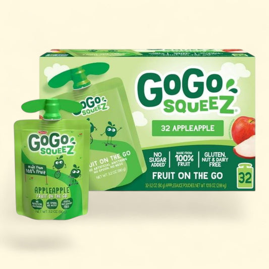 GoGo SqueeZ Applesauce Pouches, Apple Apple, 3.2 oz., 32 ct.