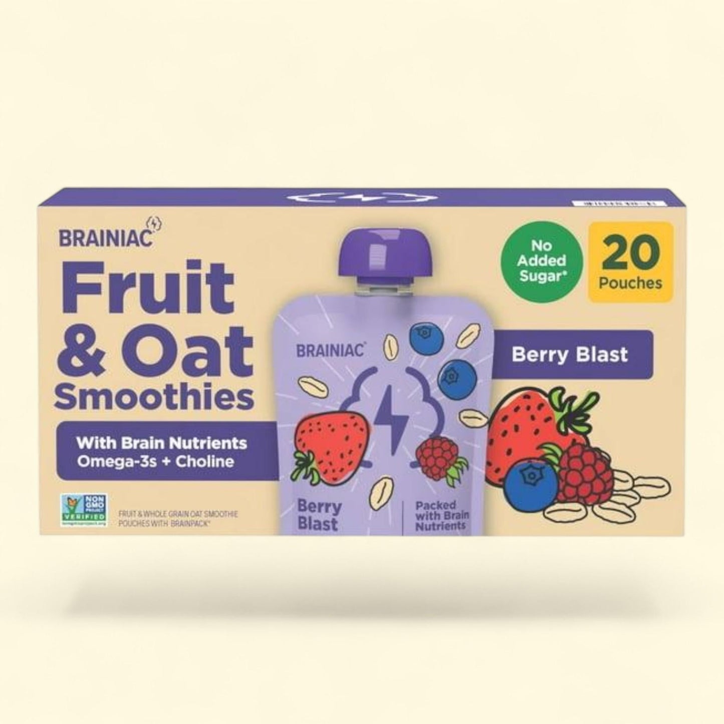 Sachets de smoothie aux fruits et à l'avoine Brainiac, paquet de 20