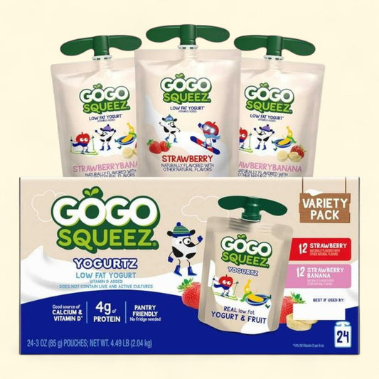 GoGo Squeez Yogurtz, Strawberry & Strawberry Banana, 24 pk.