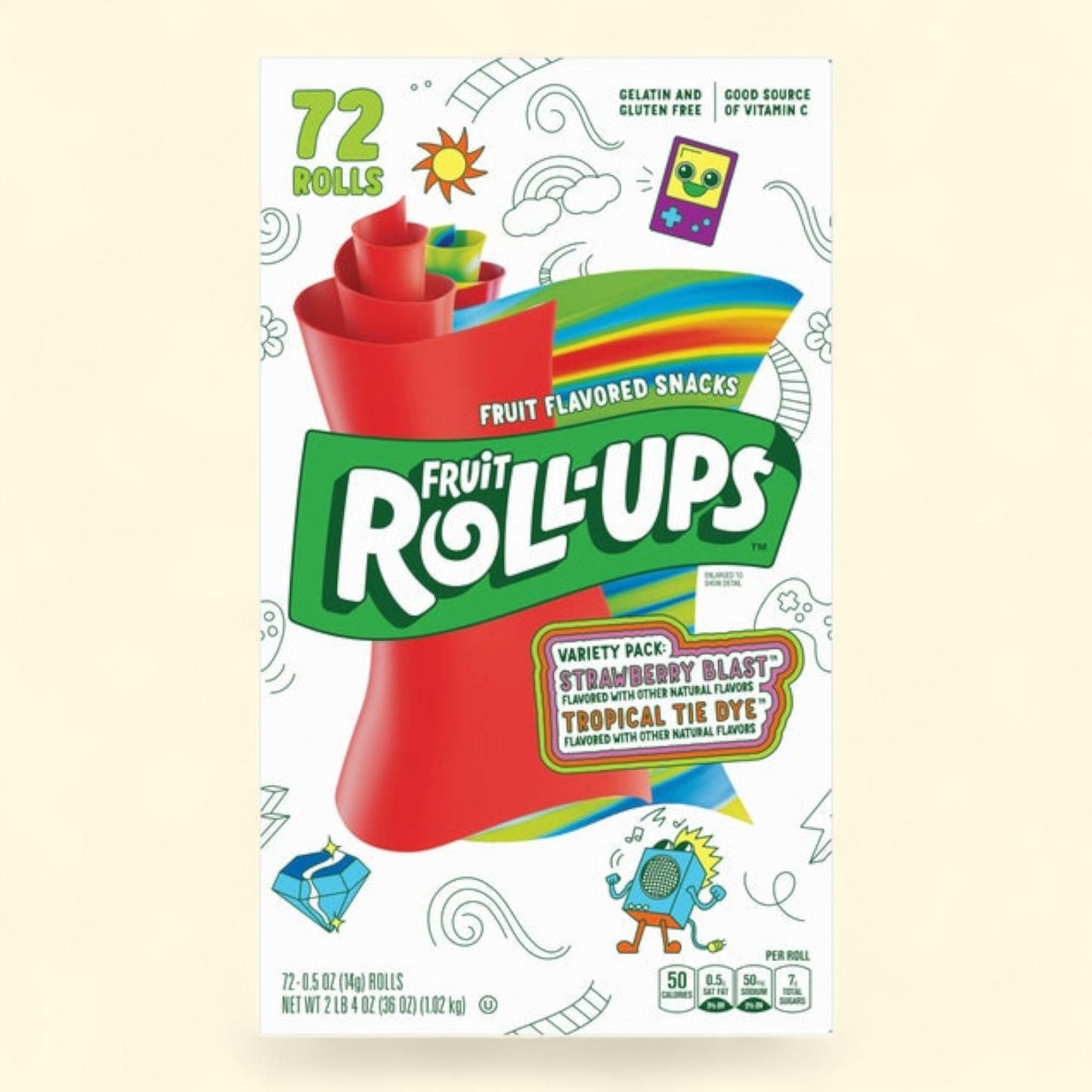 Fruit Roll-Ups, Variety Pack, 72-count — authentic US product shipped worldwide by Treatspree