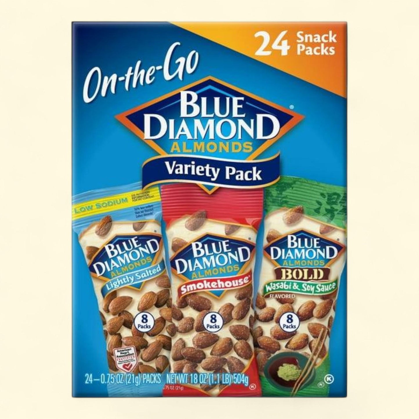 Blue Diamond Almond Variety Pack, .75 oz., 24 pk.