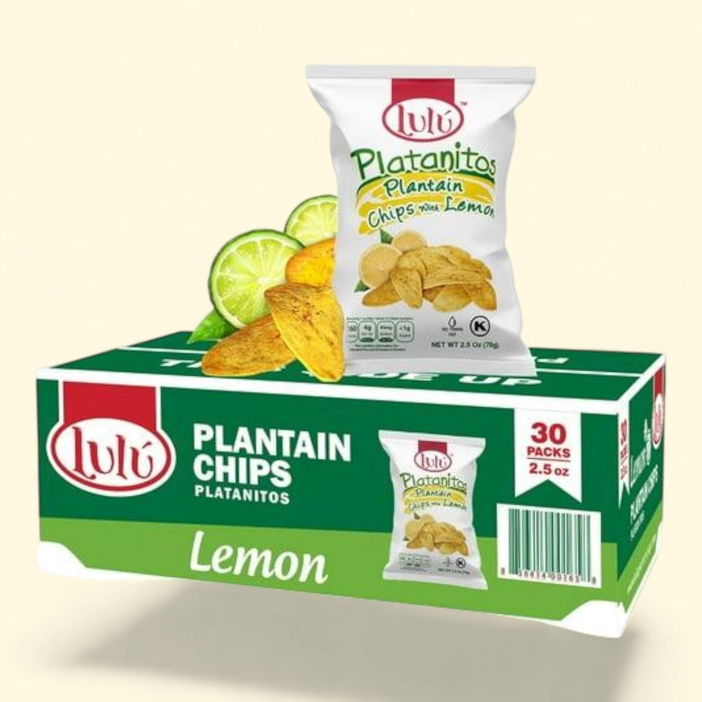 Lulu Platanitios Plantain Chips, Lemon, 2.5 oz., 30 pk.