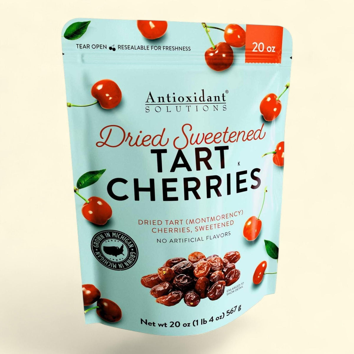 Antioxidant Solutions Dried Tart Montmorency Cherries, 20 oz. — authentic US product shipped worldwide by Treatspree