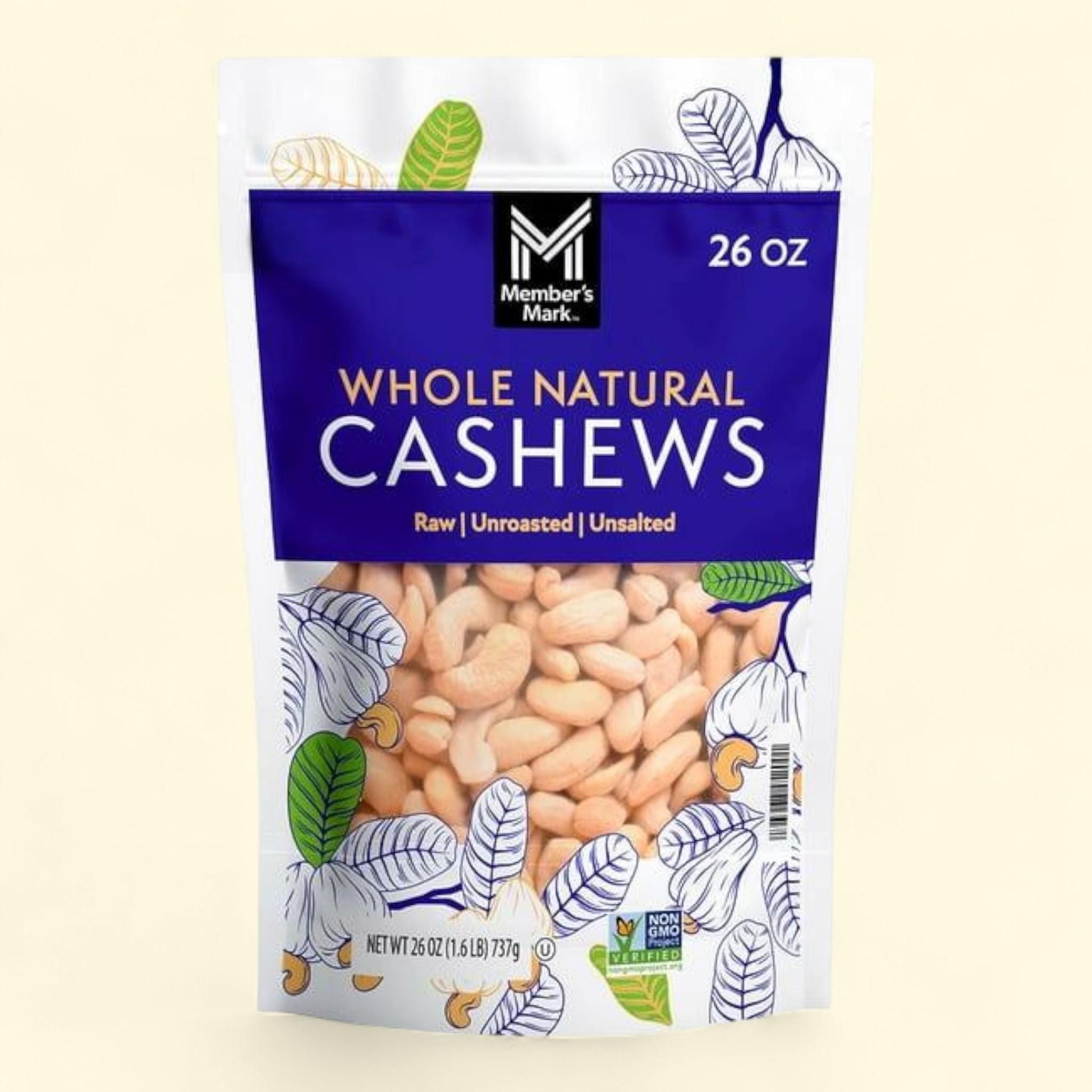 Member's Mark Whole Natural Cashews, 26 oz. — authentic US product shipped worldwide by Treatspree