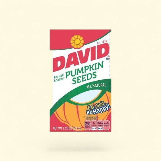 DAVID Original Pumpkin Seeds (12 x 2.25 oz) — authentic US product shipped worldwide by Treatspree
