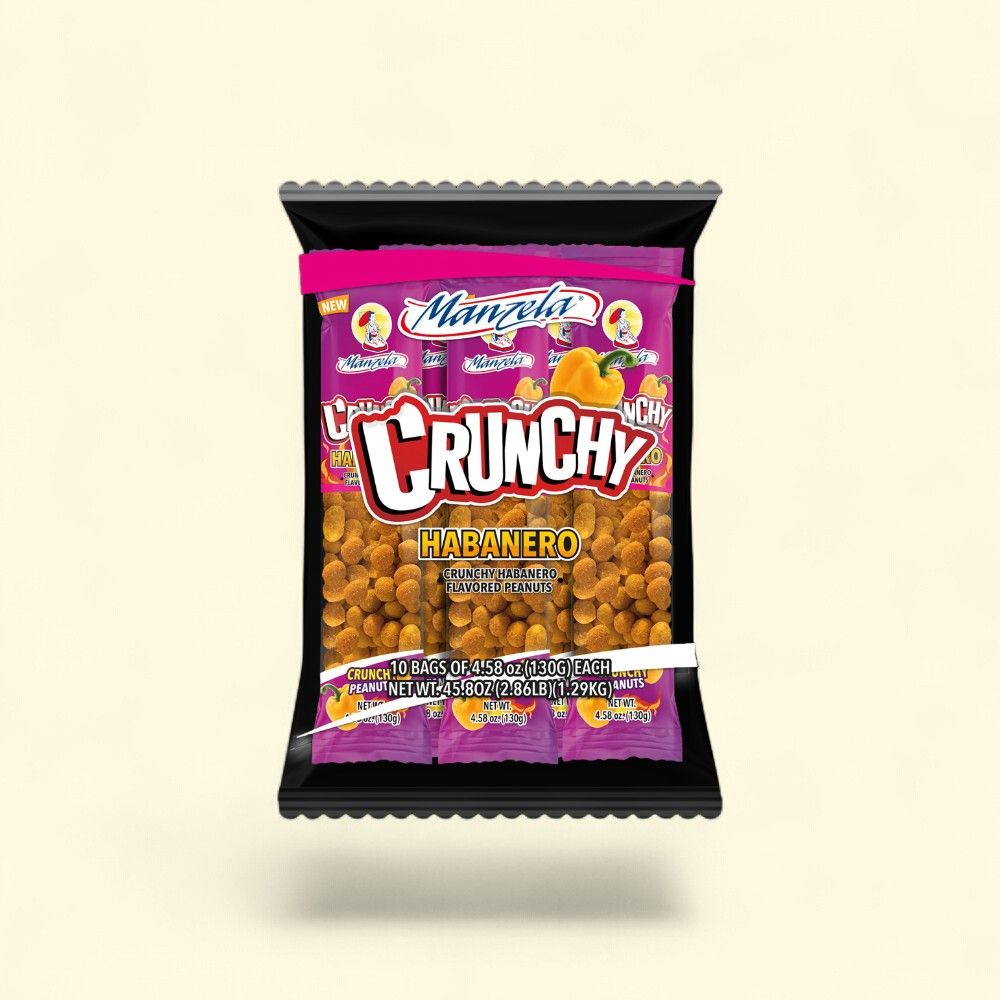 Manzela Habanero Crunchy Peanuts (10-Pack, 4.58oz each) — authentic US product shipped worldwide by Treatspree