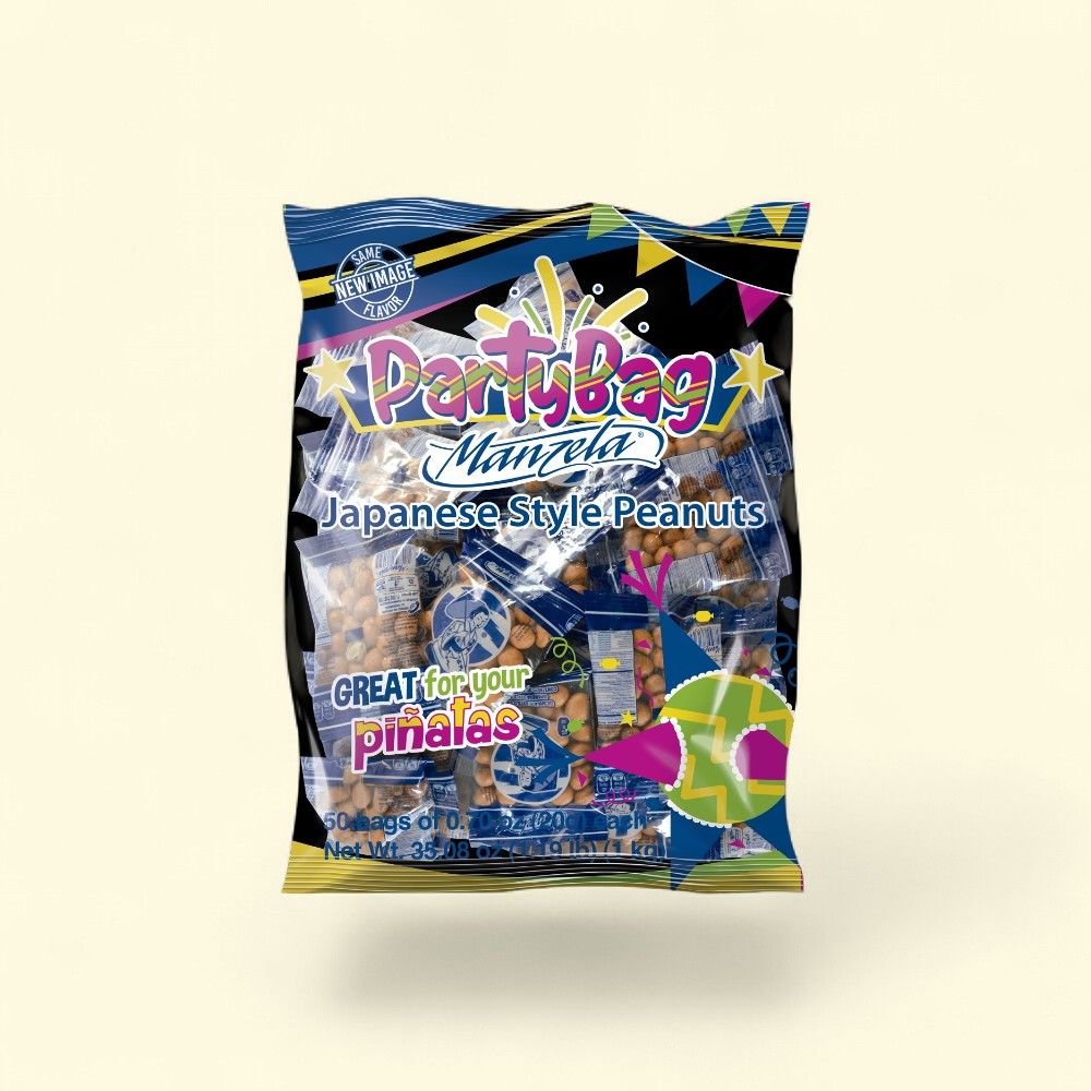 Manzela Japanese Style Peanuts Party Bag, 50-Count (0.7oz) — authentic US product shipped worldwide by Treatspree
