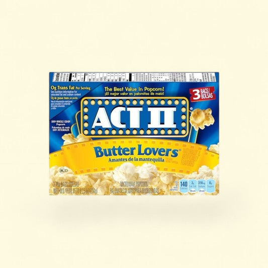 ACT II Butter Lovers Microwave Popcorn, 3-Count Pack — authentic US product shipped worldwide by Treatspree