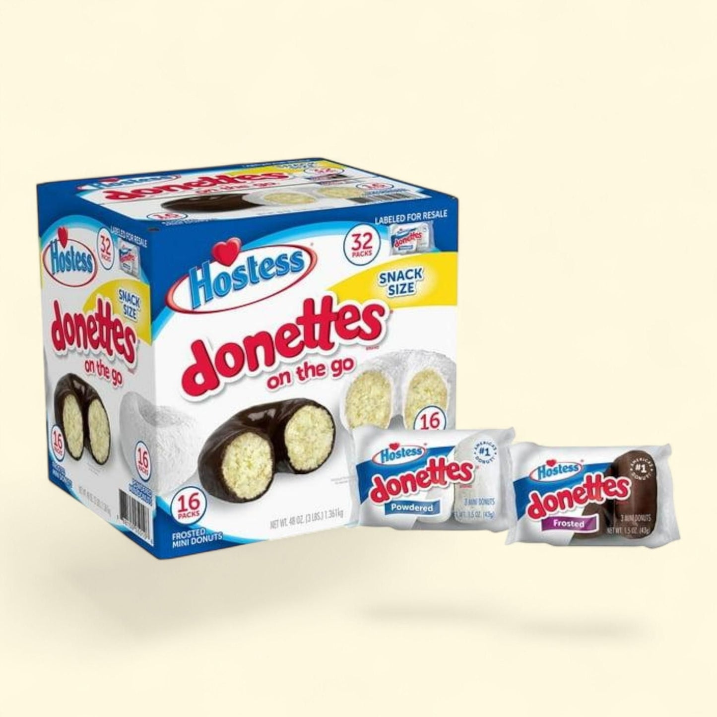 Assortiment de beignets Hostess Donettes, 42 g, paquet de 32
