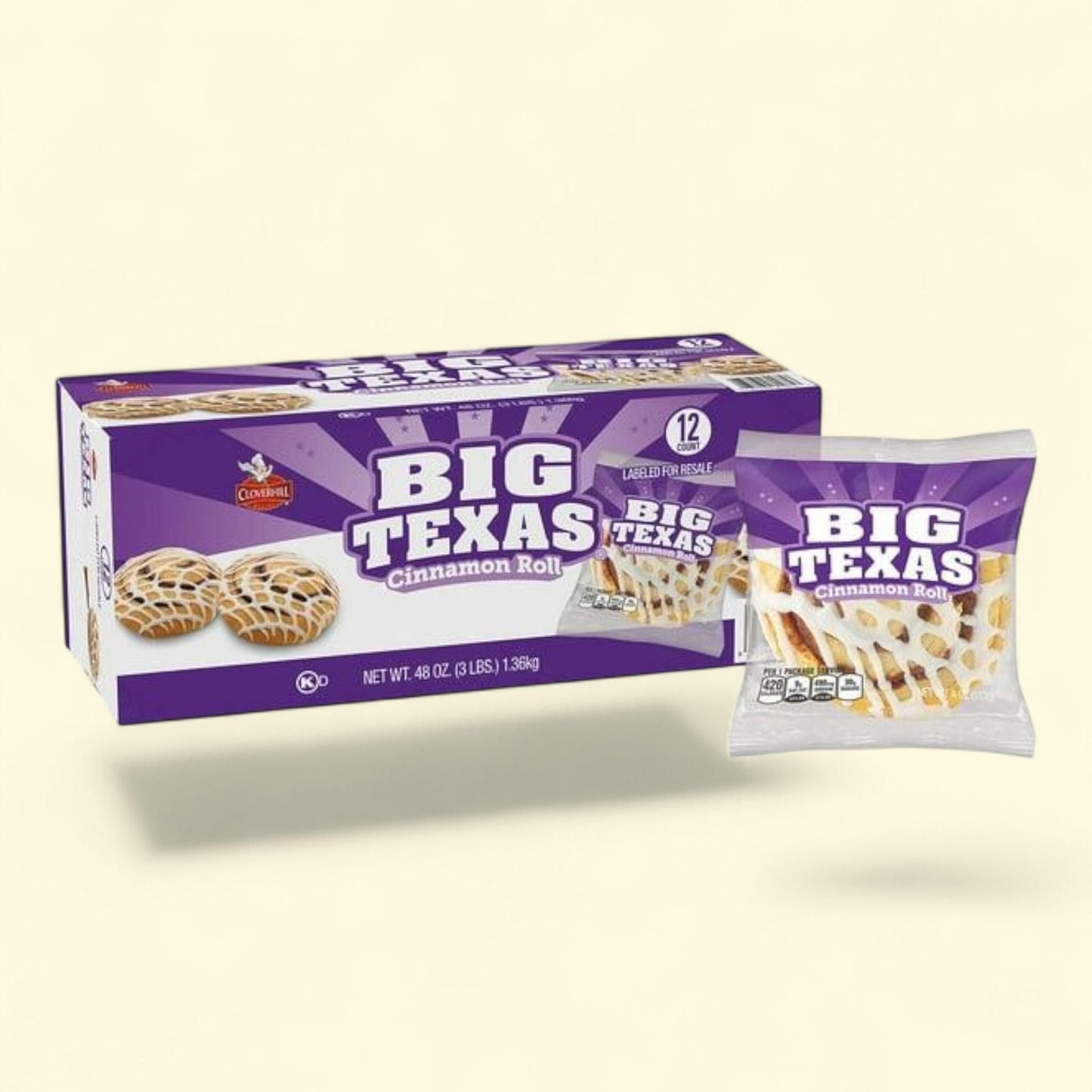 Big Texas Cinnamon Roll, 4 oz., 12 pk. — authentic US product shipped worldwide by Treatspree